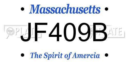 JF409B Massachusetts License Plate