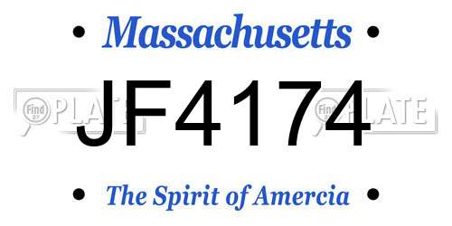 JF4174 Massachusetts License Plate