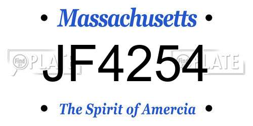 JF4254 Massachusetts License Plate