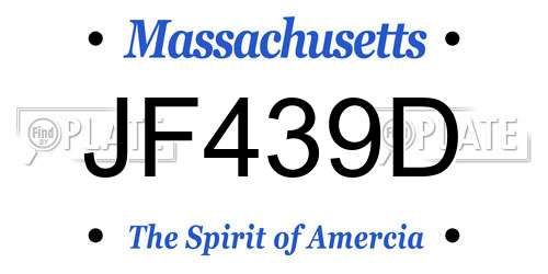 JF439D Massachusetts License Plate