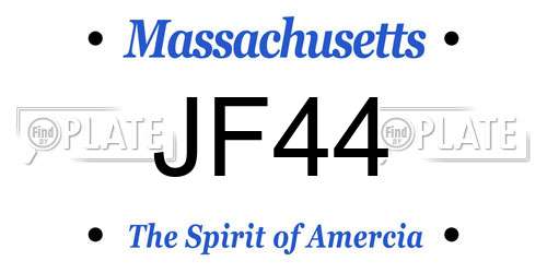 JF44 Massachusetts License Plate