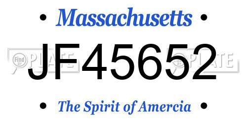 JF45652 Massachusetts License Plate