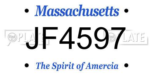 JF4597 Massachusetts License Plate