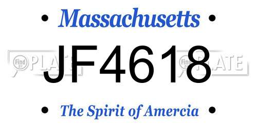 JF4618 Massachusetts License Plate
