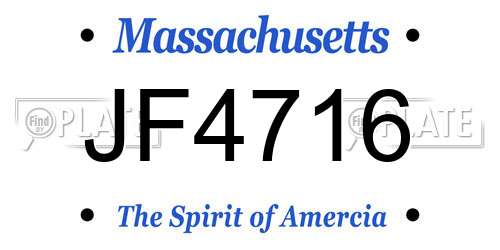JF4716 Massachusetts License Plate
