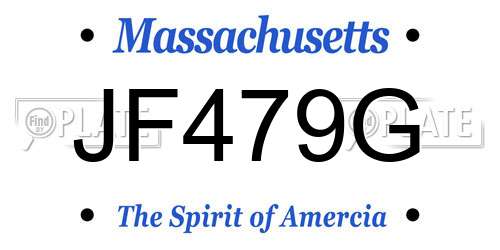 JF479G Massachusetts License Plate