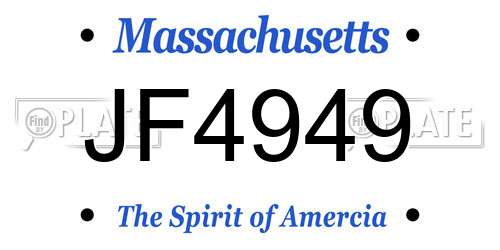 JF4949 Massachusetts License Plate