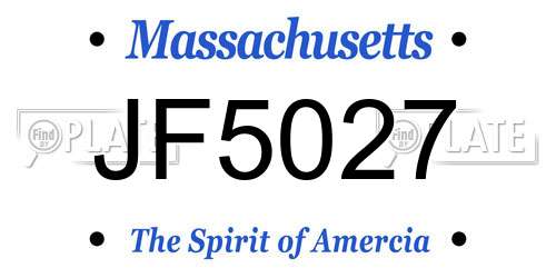 JF5027 Massachusetts License Plate
