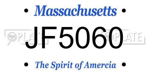 JF5060 Massachusetts License Plate