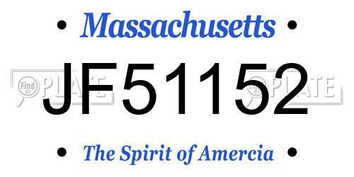 JF51152 Massachusetts License Plate