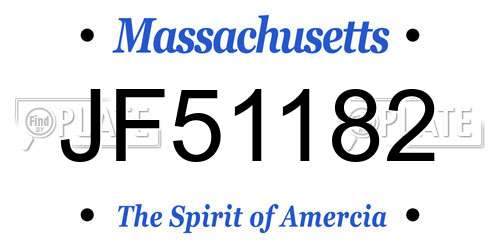 JF51182 Massachusetts License Plate