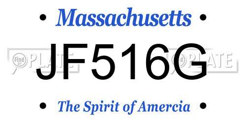 JF516G Massachusetts License Plate