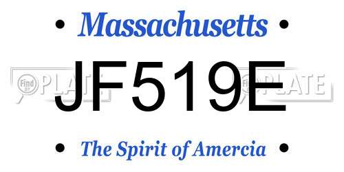JF519E Massachusetts License Plate