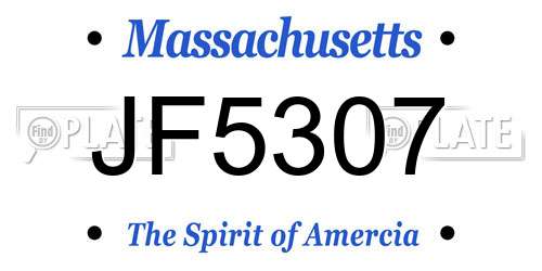 JF5307 Massachusetts License Plate