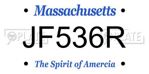 JF536R Massachusetts License Plate