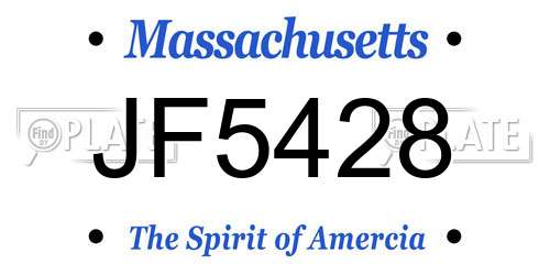 JF5428 Massachusetts License Plate