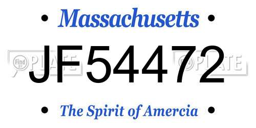 JF54472 Massachusetts License Plate