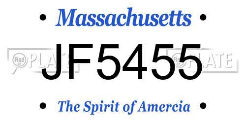 JF5455 Massachusetts License Plate