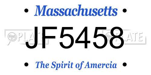 JF5458 Massachusetts License Plate