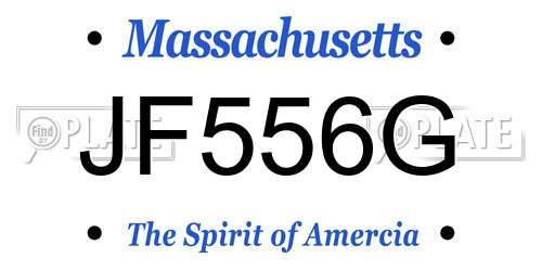 JF556G Massachusetts License Plate