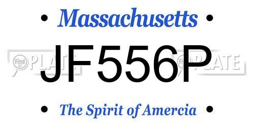 JF556P Massachusetts License Plate