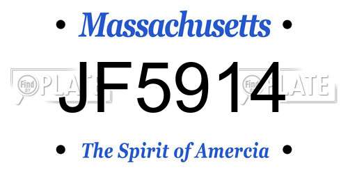 JF5914 Massachusetts License Plate