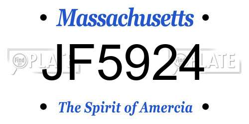 JF5924 Massachusetts License Plate