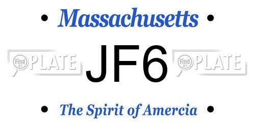 JF6 Massachusetts License Plate