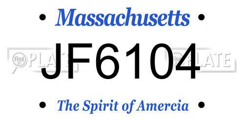JF6104 Massachusetts License Plate