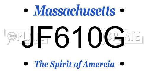 JF610G Massachusetts License Plate