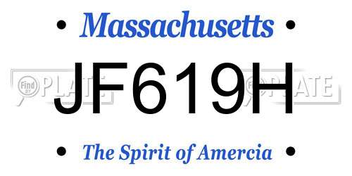 JF619H Massachusetts License Plate