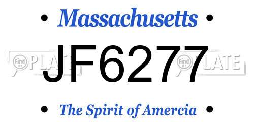 JF6277 Massachusetts License Plate
