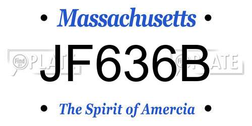 JF636B Massachusetts License Plate