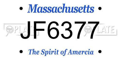 JF6377 Massachusetts License Plate