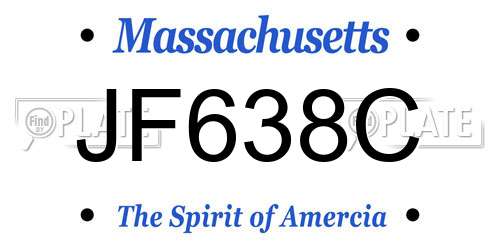 JF638C Massachusetts License Plate