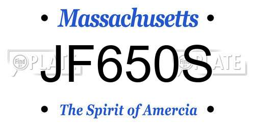 JF650S Massachusetts License Plate