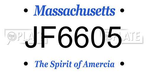 JF6605 Massachusetts License Plate