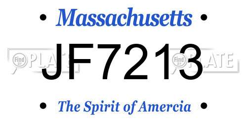 JF7213 Massachusetts License Plate