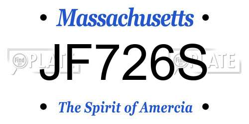 JF726S Massachusetts License Plate