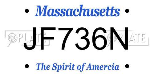 JF736N Massachusetts License Plate