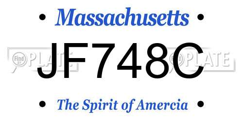 JF748C Massachusetts License Plate