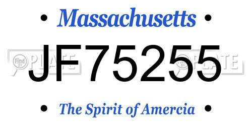 JF75255 Massachusetts License Plate