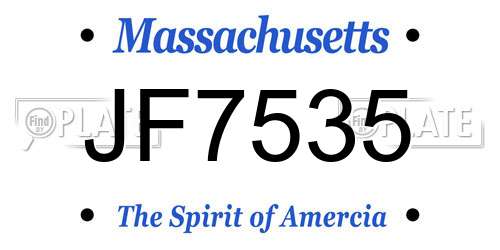 JF7535 Massachusetts License Plate
