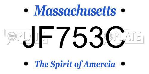 JF753C Massachusetts License Plate