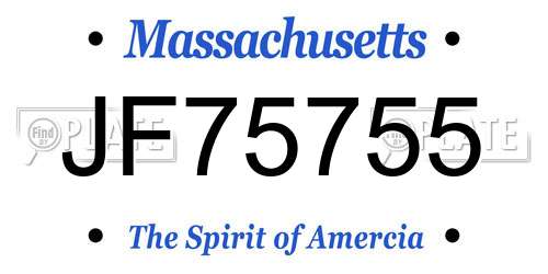 JF75755 Massachusetts License Plate