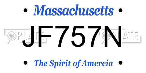 JF757N Massachusetts License Plate