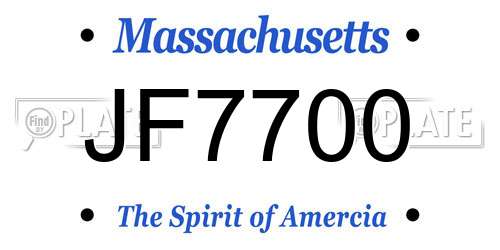 JF7700 Massachusetts License Plate