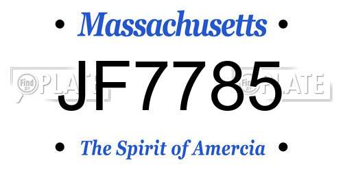 JF7785 Massachusetts License Plate