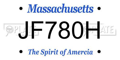 JF780H Massachusetts License Plate