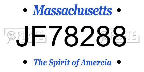 JF78288 Massachusetts License Plate